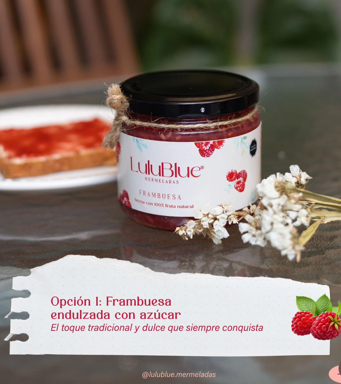 Mermelada de frambuesa con azúcar 🍯✨ 320g